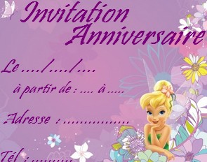 carte anniversaire fee clochette fleur